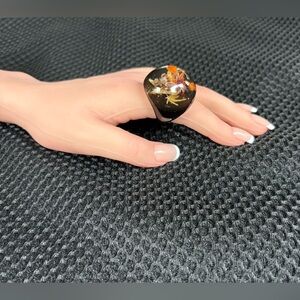 Botanical Resin Dome Ring - Dried Flowers & Foliage